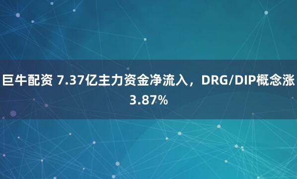 巨牛配资 7.37亿主力资金净流入,DRG/DIP概念涨3.87%